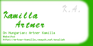 kamilla artner business card